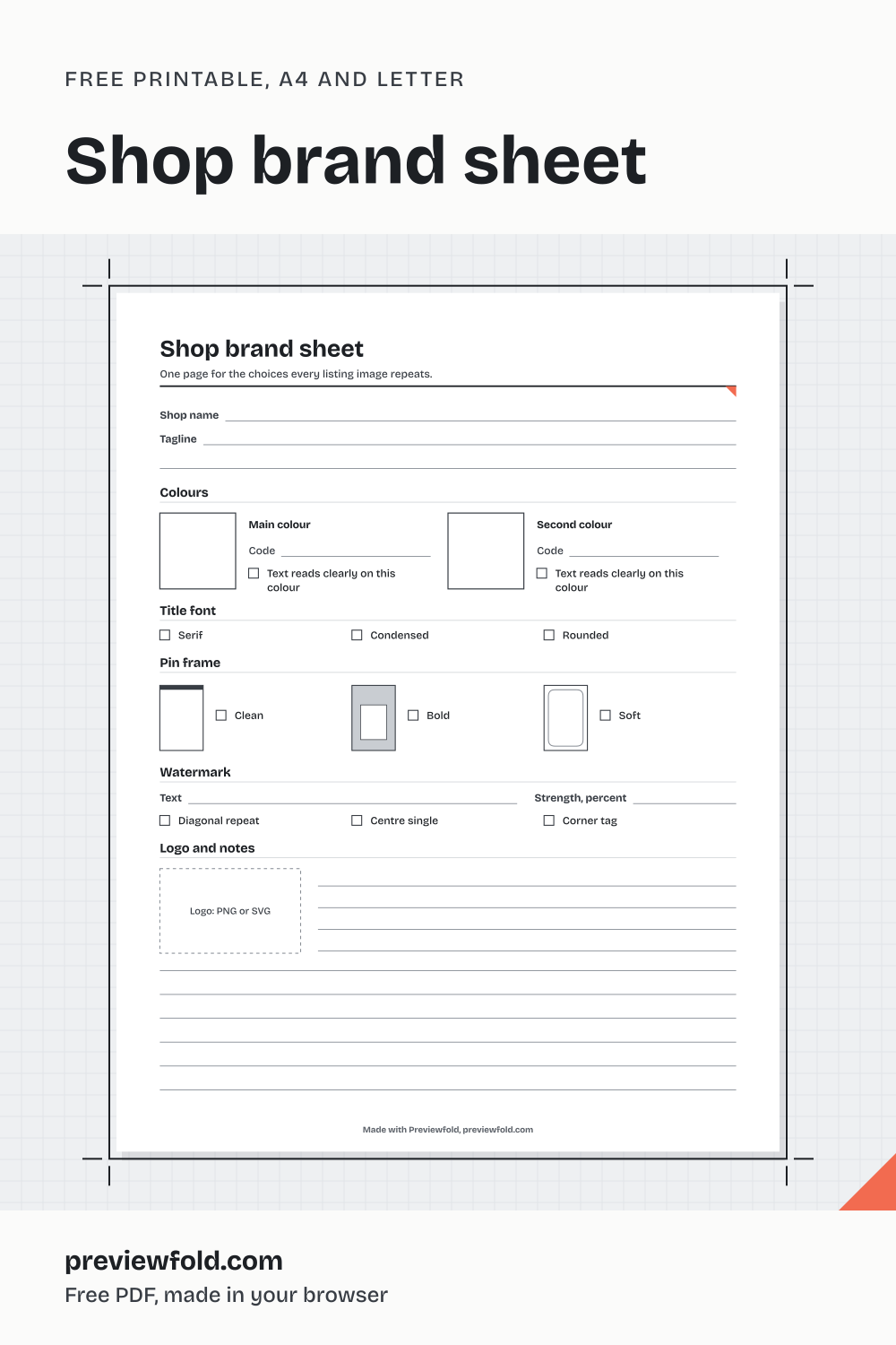 Preview of the shop brand sheet